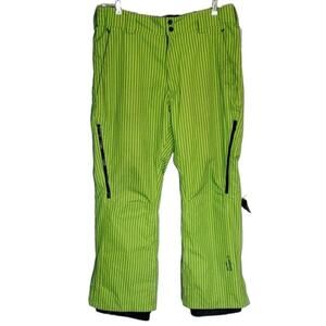 Sunice Vector Goretex Lime Green Stripe Thermolite Insulated Ski Snow Pants